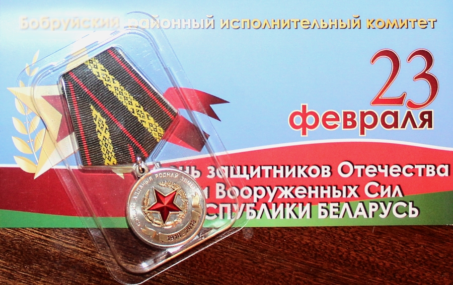 Юбилейные медали «100 год Узброеным Сілам Рэспублікі Беларусь» вручили ветеранам на Бобруйщине