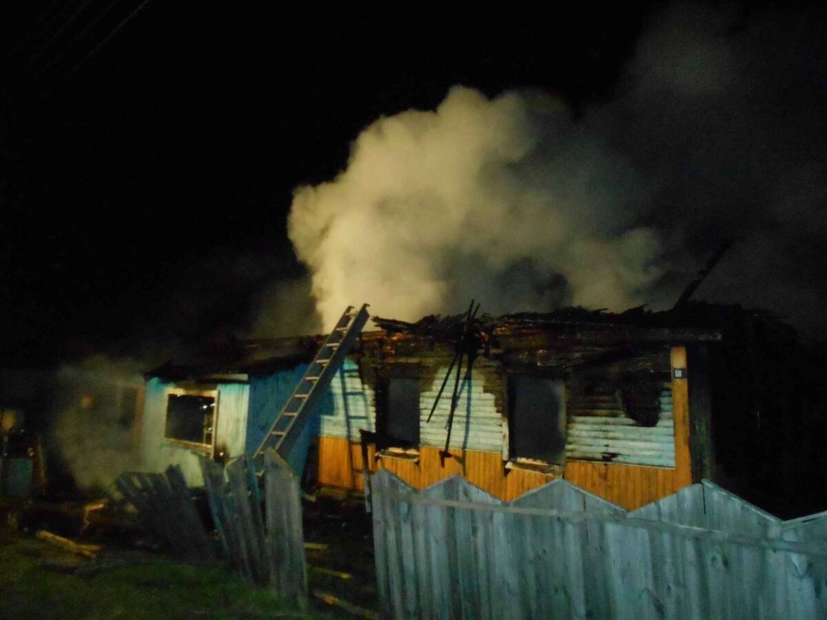 В результате пожара уничтожен дом в д. Богушовка