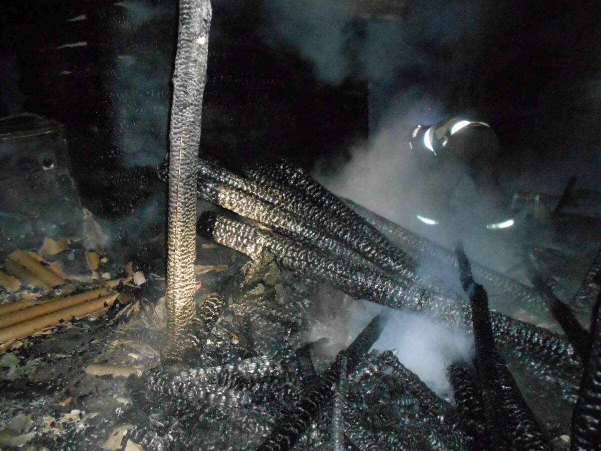 Пожар бани в деревне Борки